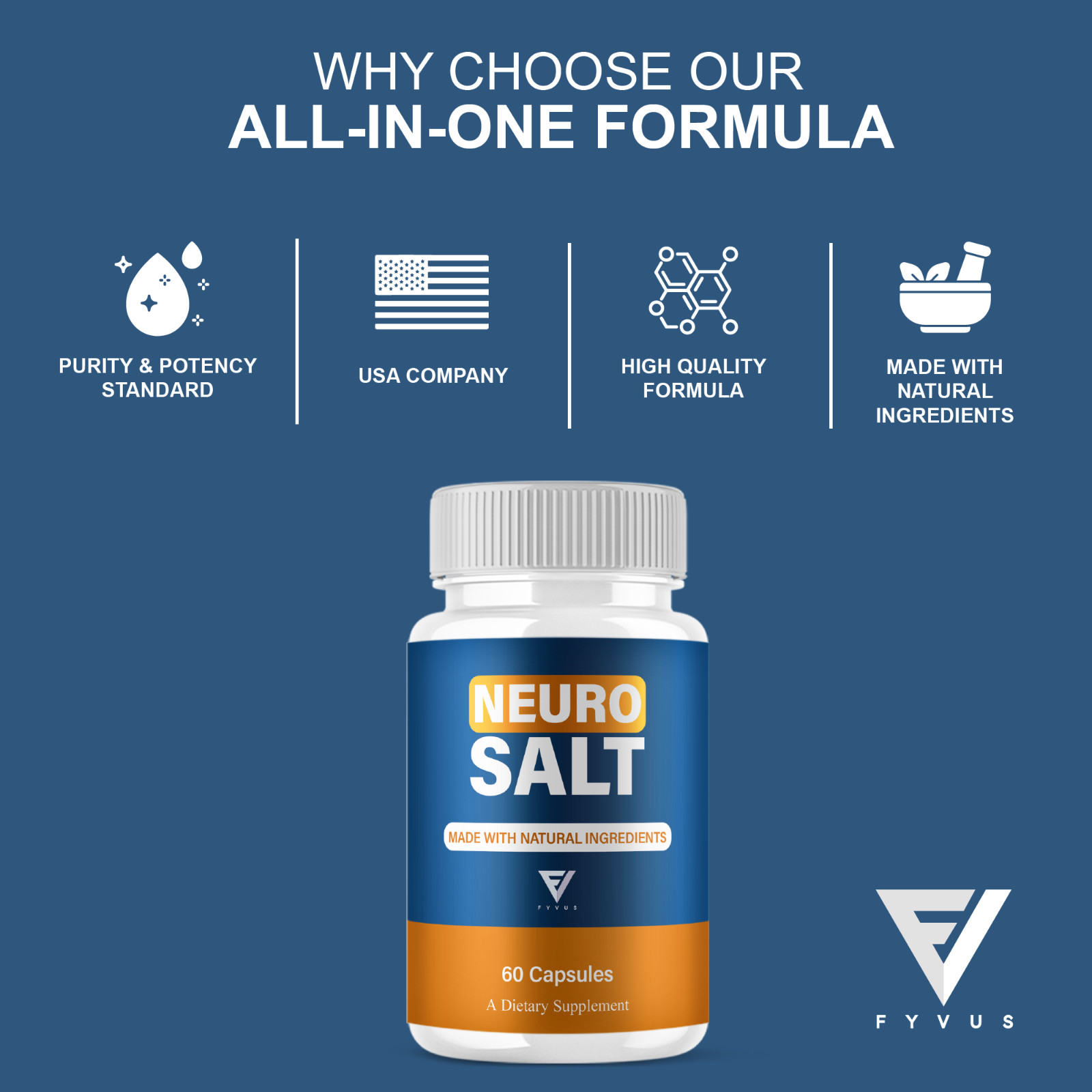 Neuro Salt Capsules, Neuro Salt Nootropic Supplement (60 Capsules)