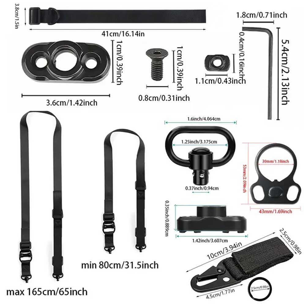Green QD 1 2 Point Multi Mission Sling Quick Detach W/ D Ring&Mount Kit