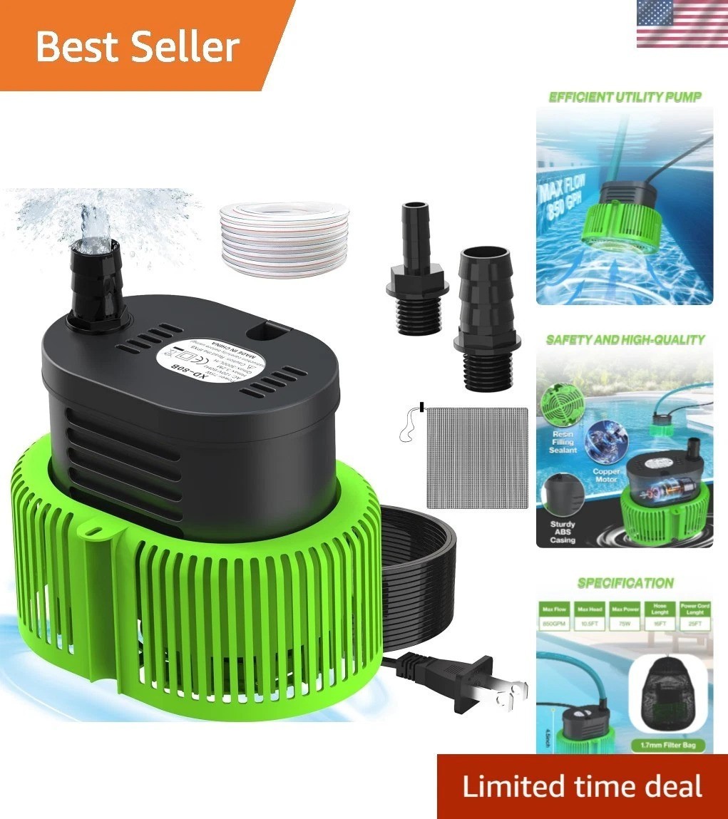 Pool Cover Pump above Ground - Submersible Water Sump Pump Swimming Water Rem...