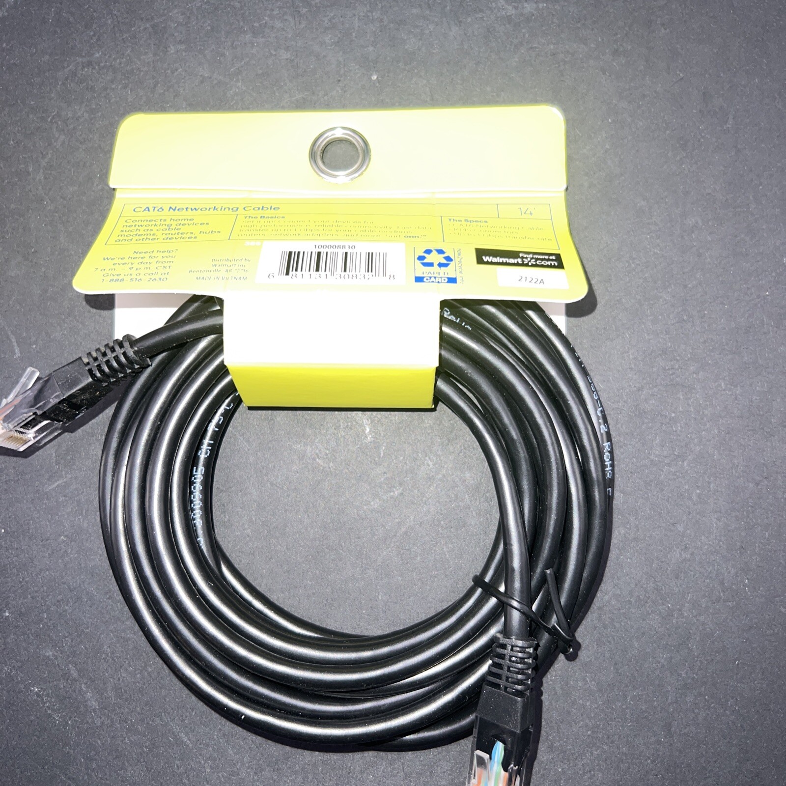 Onn Ethernet Cat6 Networking Cable - 14 Feet. New