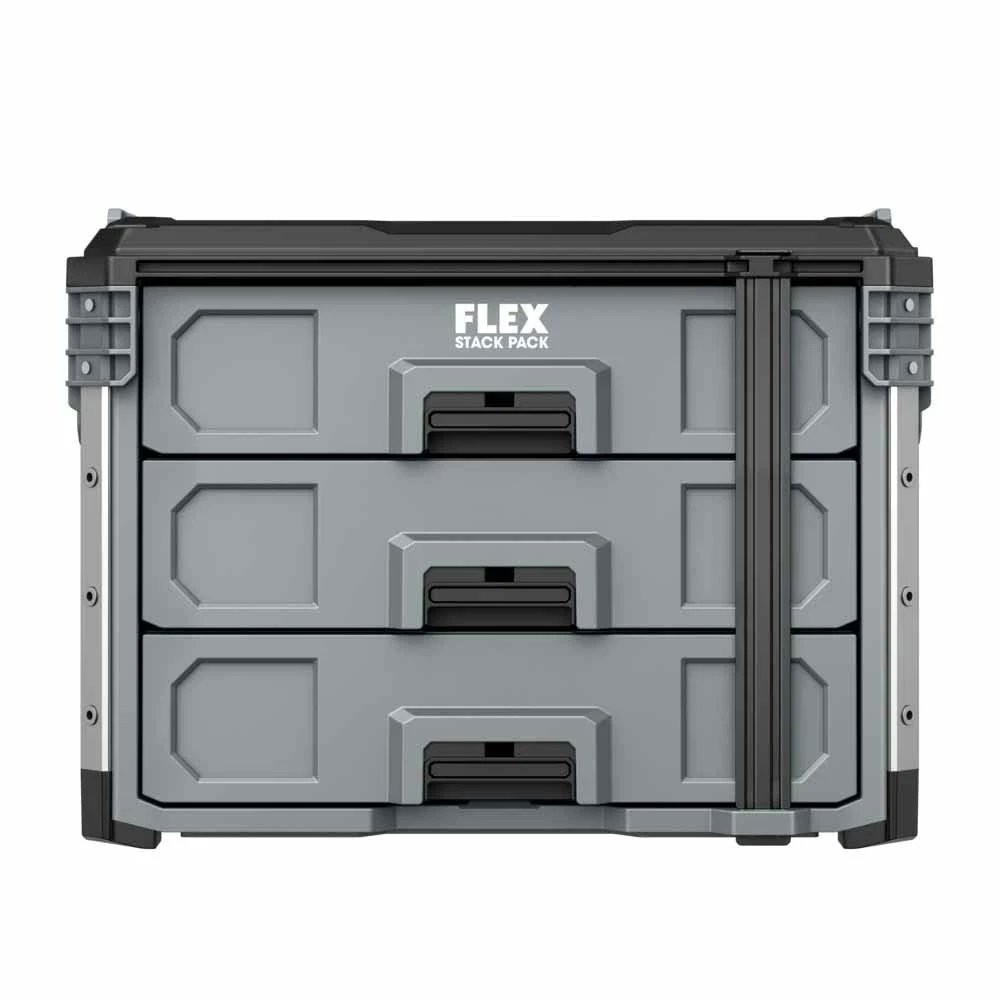 FLEX FS1105 Stack Pack 3-Drawer Tool Box Modular Storage System Heavy Duty