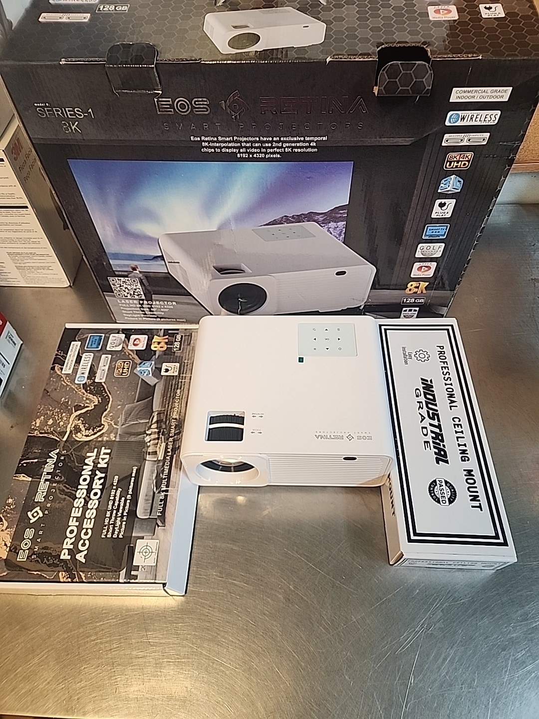 EOS RETINA Smart Projector - Series 1 - 8K GOLF SIMULATORS - MOVIES - 60"-400"