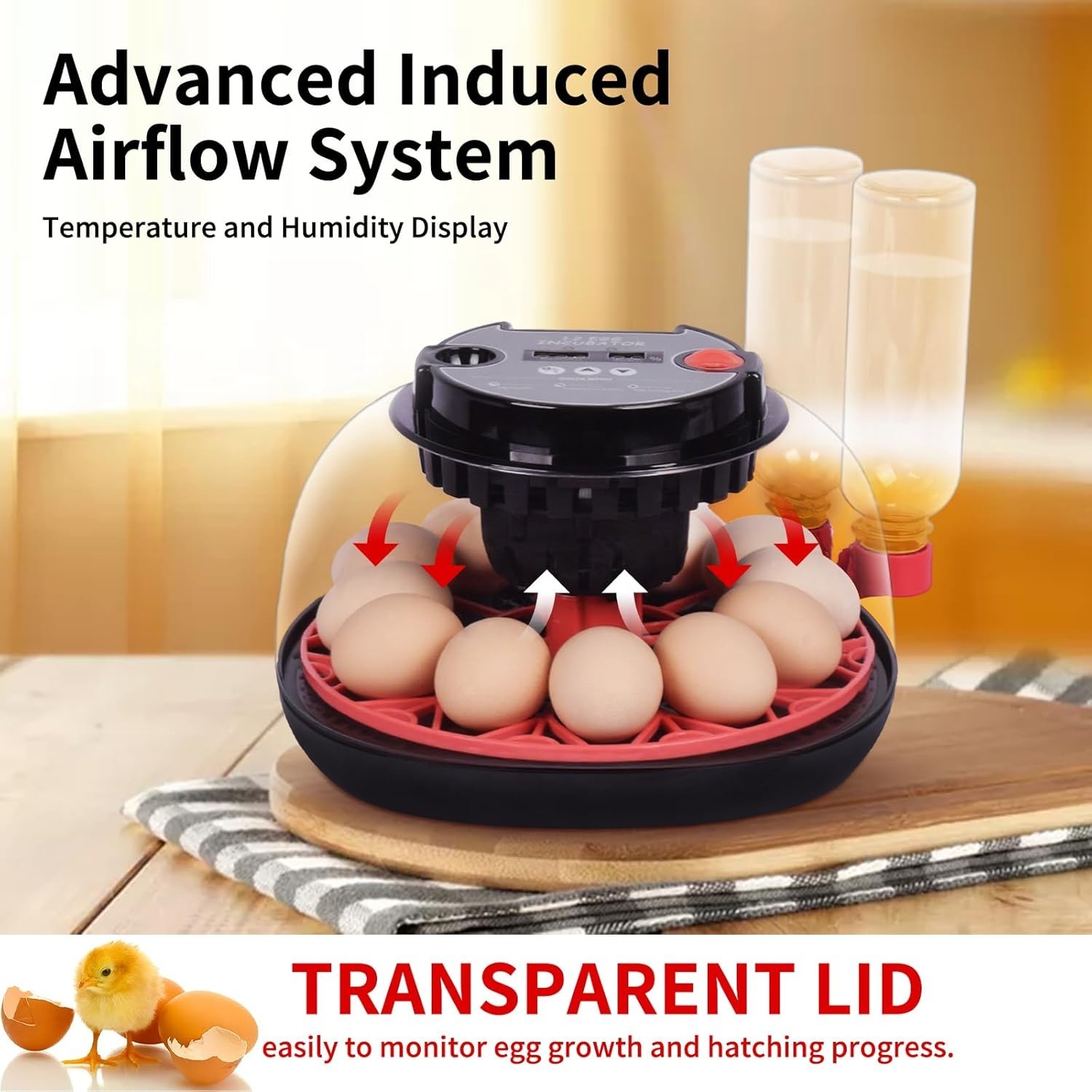 Incubators for Hatching Eggs, Egg Incubator with Automatic Egg Turning and Humid