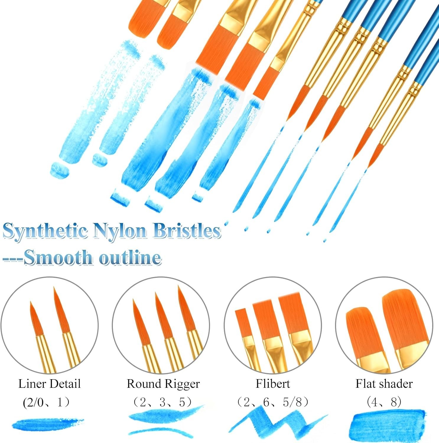 20-Piece Professional Acrylic and Watercolor Brush Set for Artistry Perfection