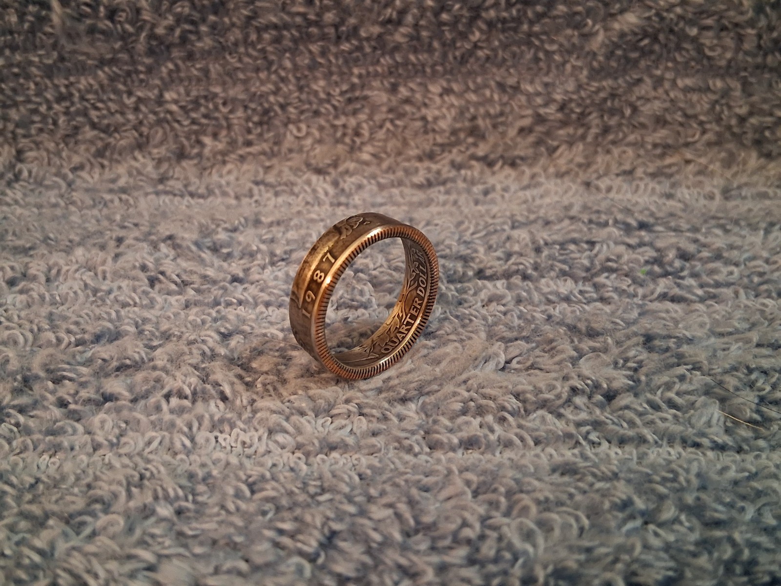 1987 Washington Quarters, Handmade Coin Ring, Size 8