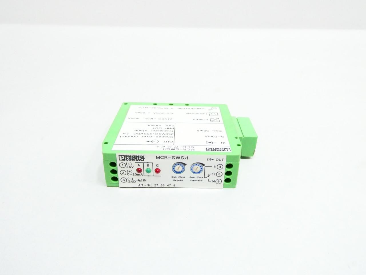Phoenix Contact MCR-SWS/I Threshold Value Switch 250v-ac