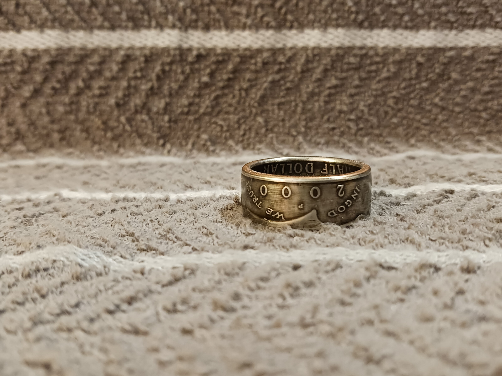 2000 Kennedy Half Dollars size 12 coin ring handmade mixed metals