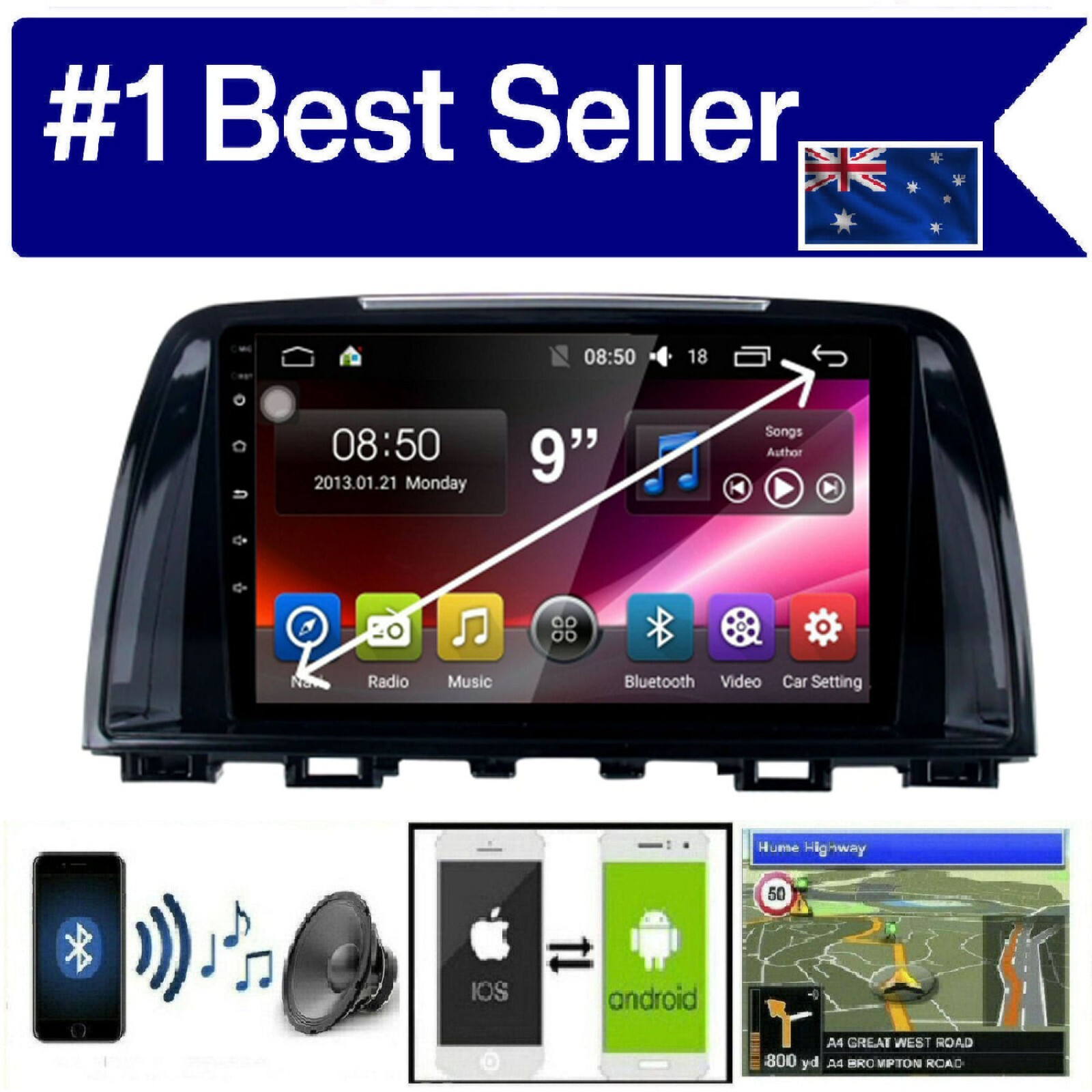 MAZDA 6 2013 GPS CARPLAY ANDROID AUTO CAMERA ODB DAB TPMS DVR for Bits