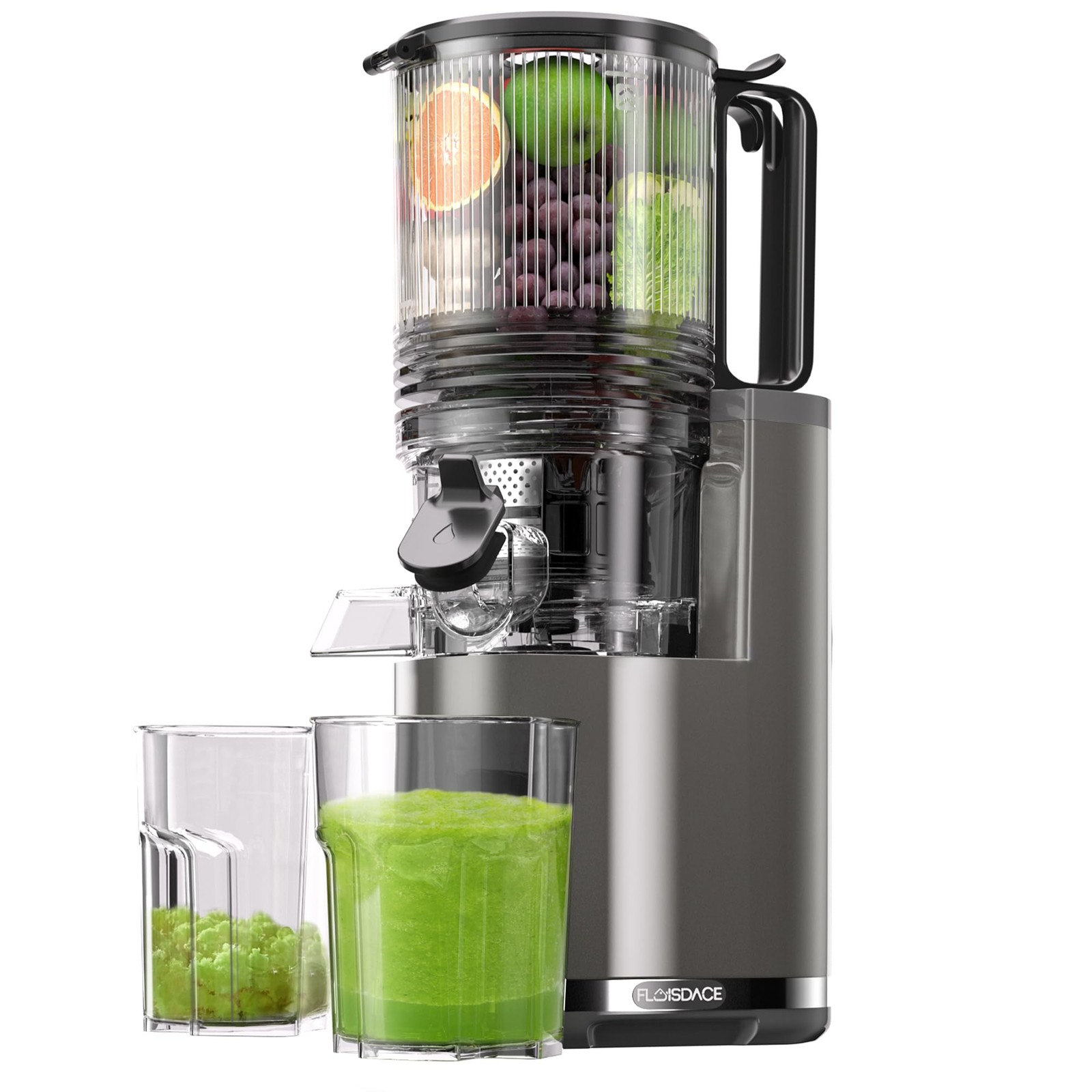 J8 Cold Press Juicer, 6.5" Extra Wide Feed Chute Juicer Machines, 350W Slow J...