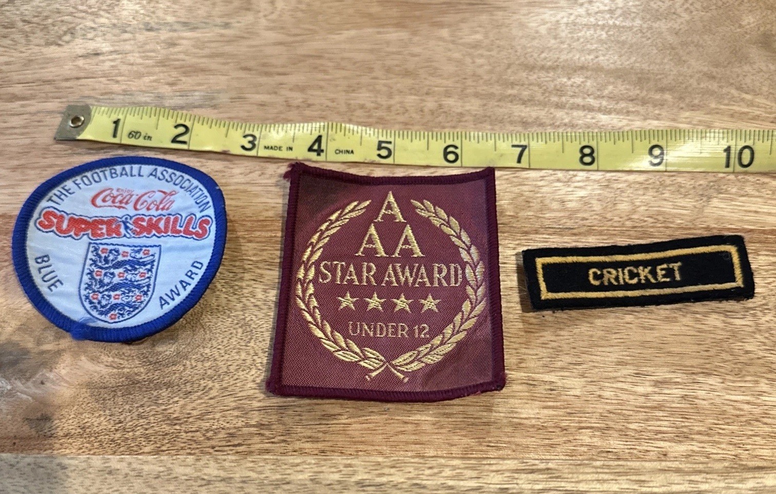 Vintage Lot Of Three English Youth Cricket/English Football Patches