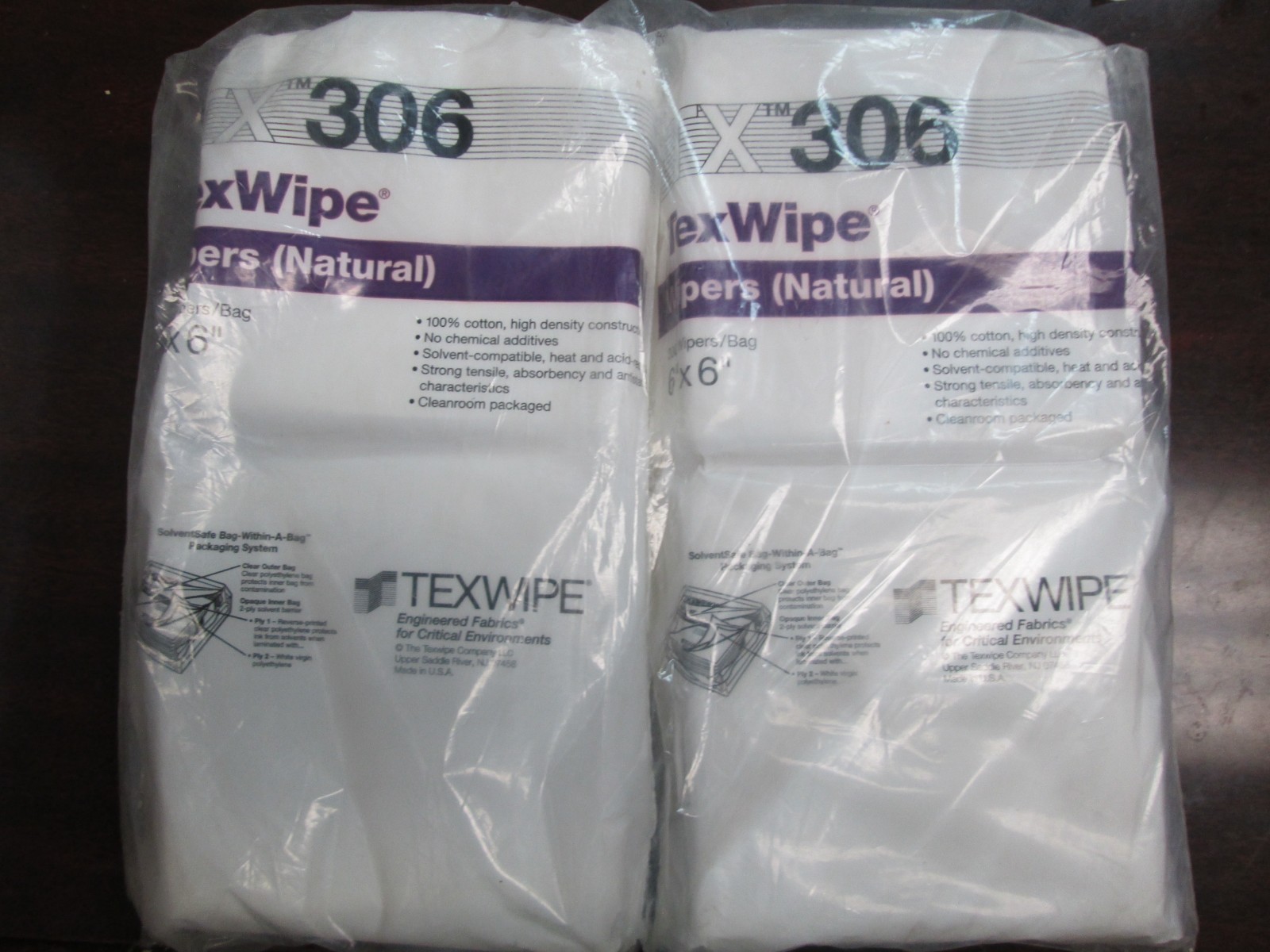 Texwipe TX606 TechniCloth Wipers | 6" x 6" | 600 Wipers/Bag | Cleanroom Packaged