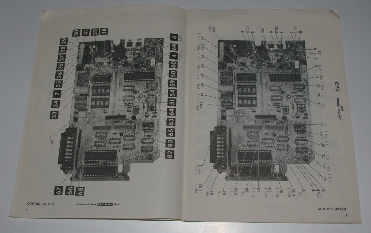 SAMS Computer Facts CP3 IBM Printer Model 5152-002 Technical Service Data