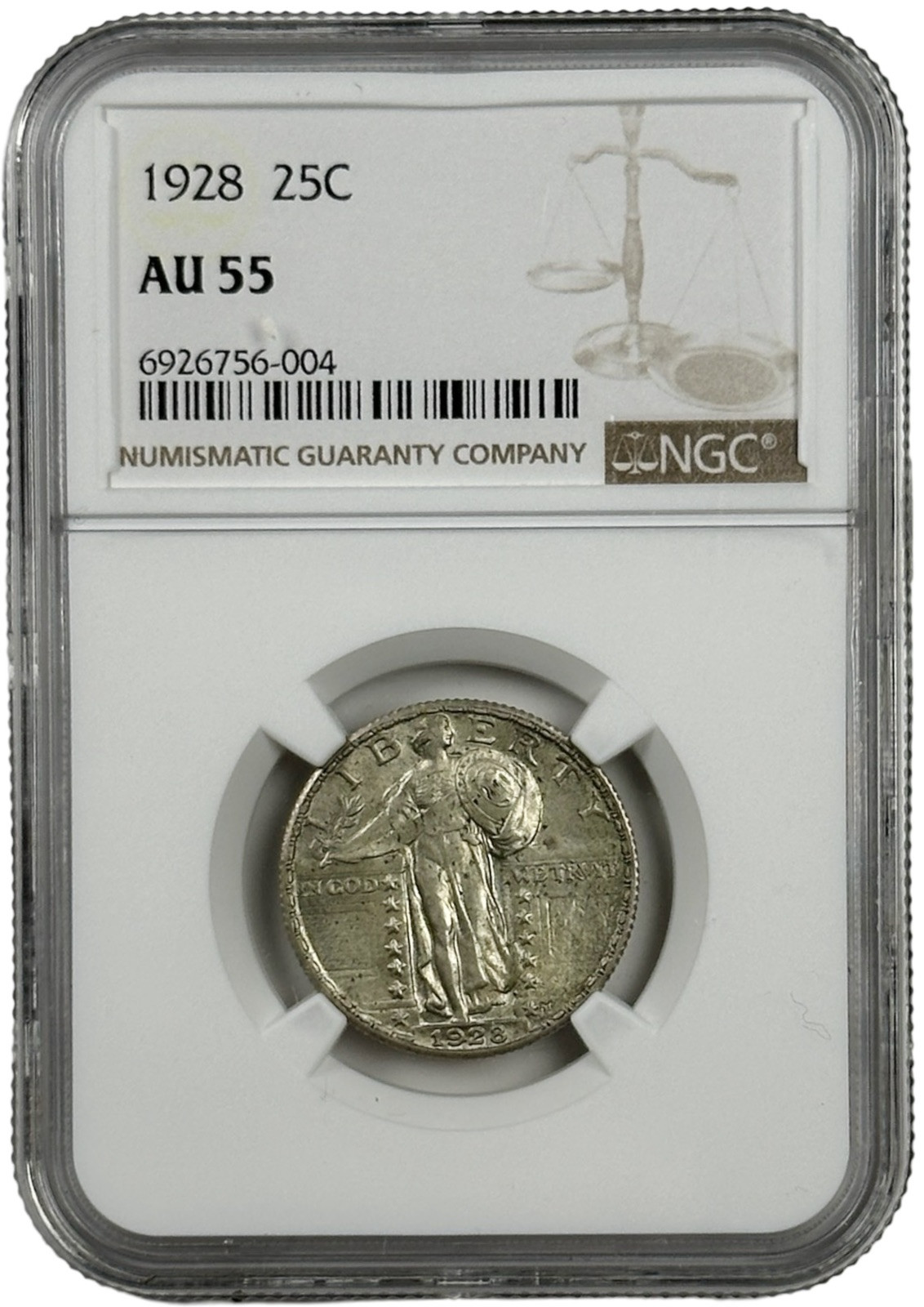 1928 United States Standing Liberty Quarter 25c Coin NGC AU 55