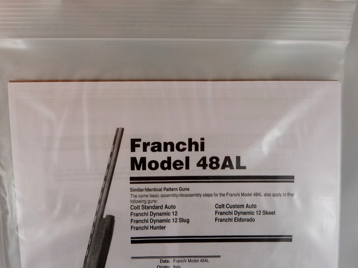 FRANCHI MODEL 48AL SHOTGUN BREAK DOWN INSTRUCTION KIT