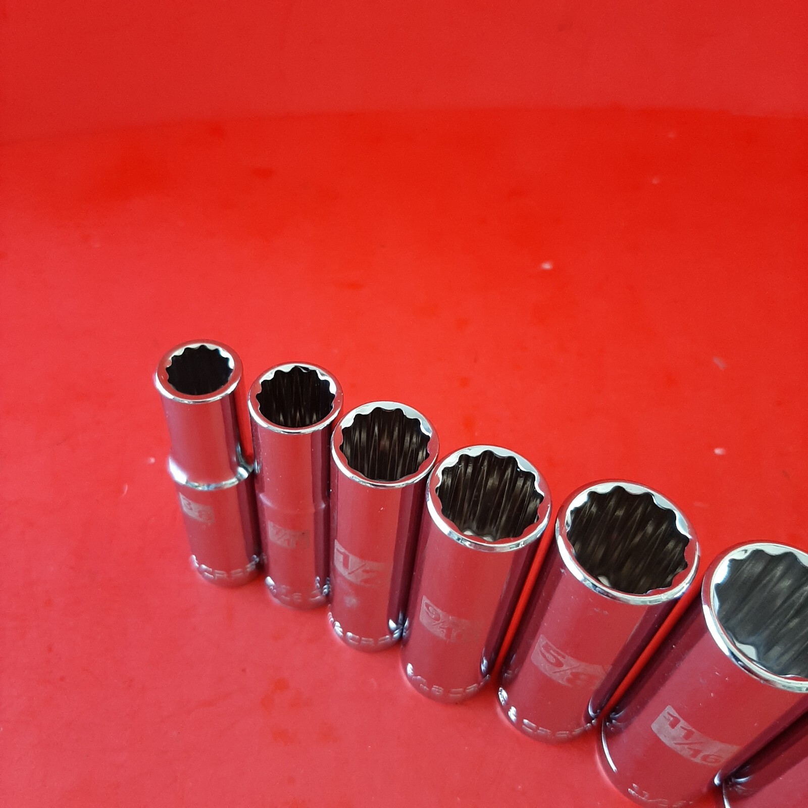 NEW CRAFTSMAN Easy Read 11pc 3/8" Drive DEEP 12 Point SAE Socket Set 3/8-1"