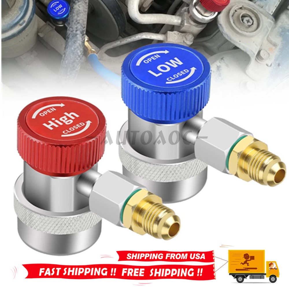 For adjustable car high low pressure R134A quick connect adapter with 2 flares