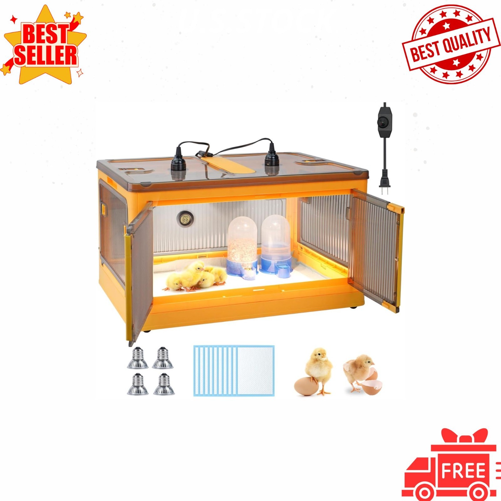 Chicken Brooder Box Kit with Heater Brooder Plate Thermometer for Chicks Ducks