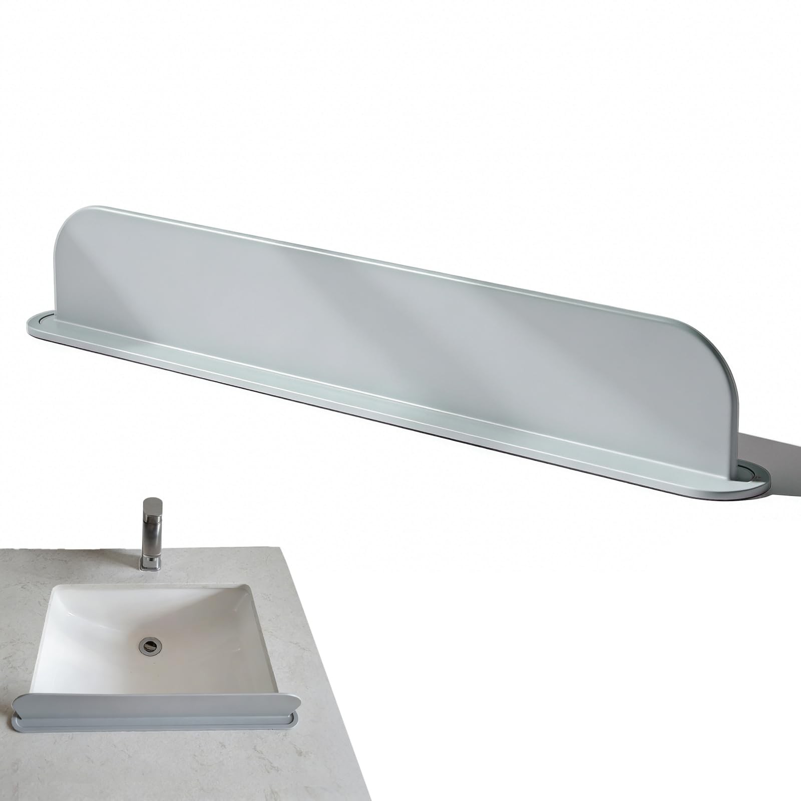 Sink Splash Guard, Sink Guard,Reusable Gray Countertop Spatter Protector,Say ...