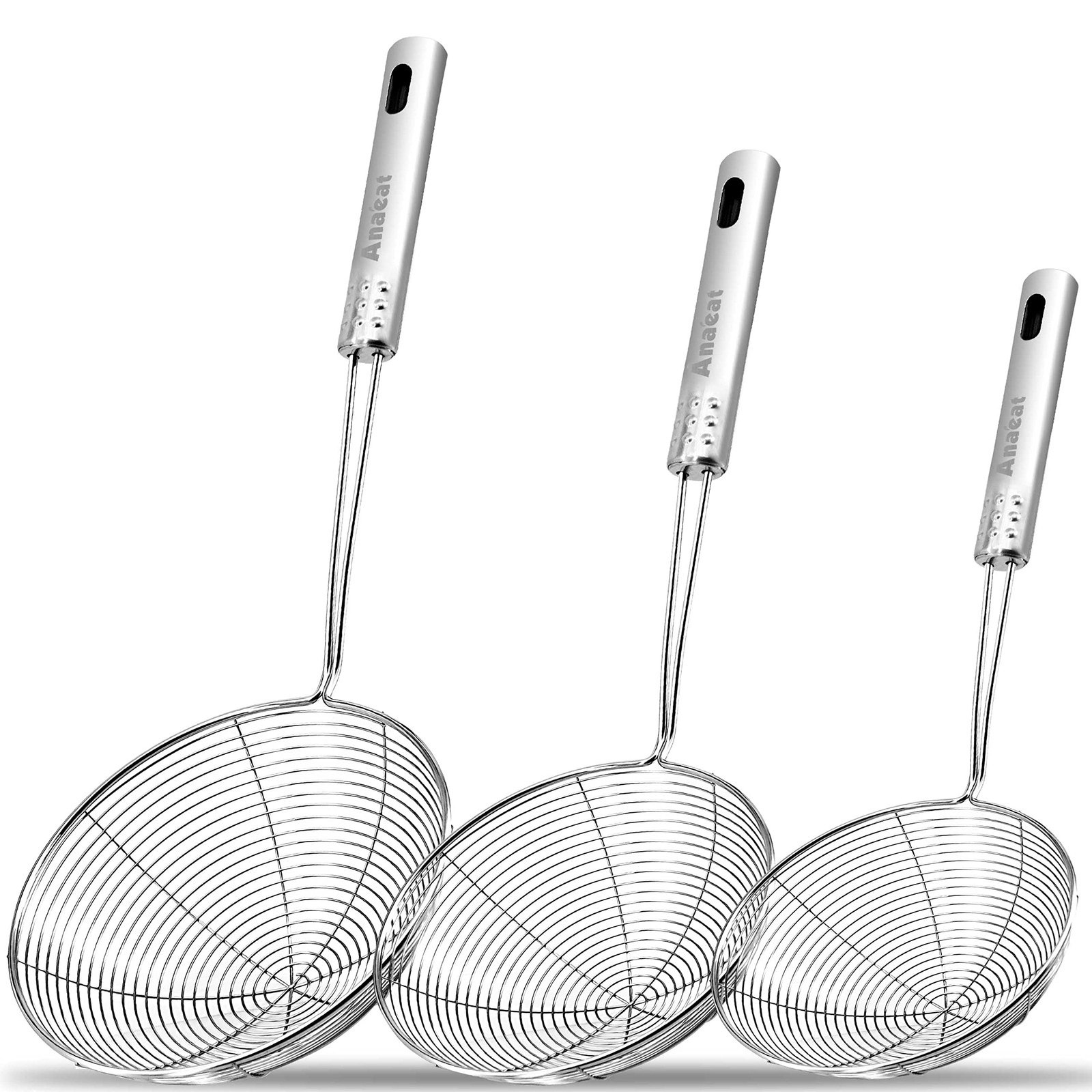 Cuchara coladora de acero inoxidable con forma de araÃ±a para freÃ­r y cocinar