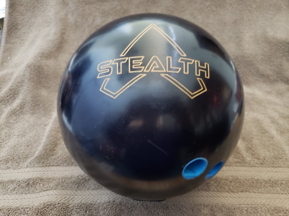 Used, 15lb, Track Stealth bowling ball, twice drilled