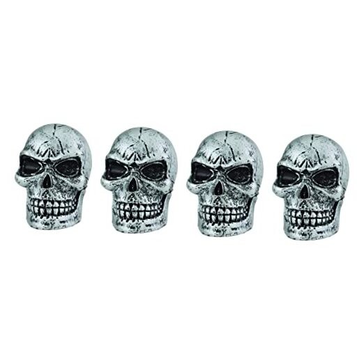 Skull Car Tire Rim Caps Skeleton Bike Wheel Air Valve Stem Covers for Silver