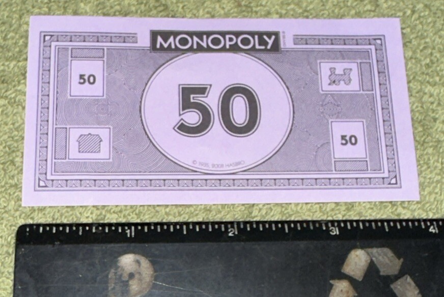 2013 Hasbro Monopoly Replacement Piece 30 - $50 Purple Bills