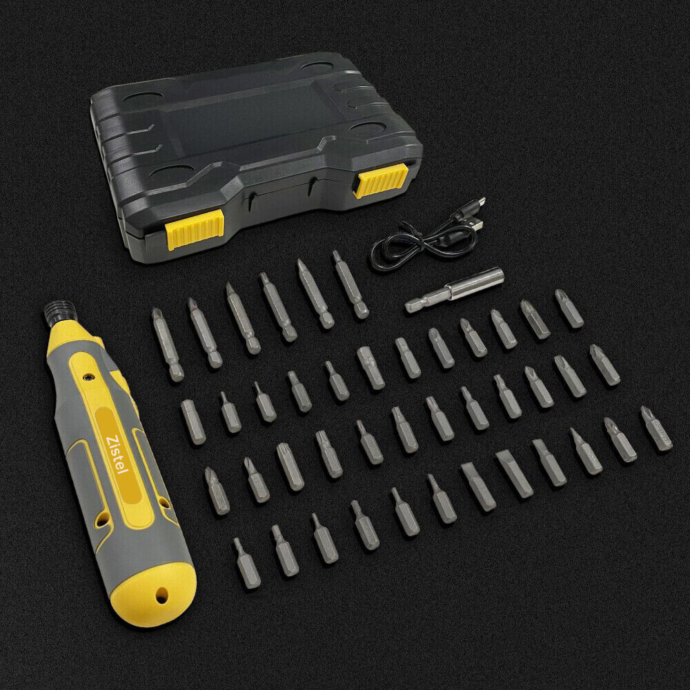 4V Cordless Screwdriver Kit Electric USB Rechargeable Power Tool 43pcs Bits Set