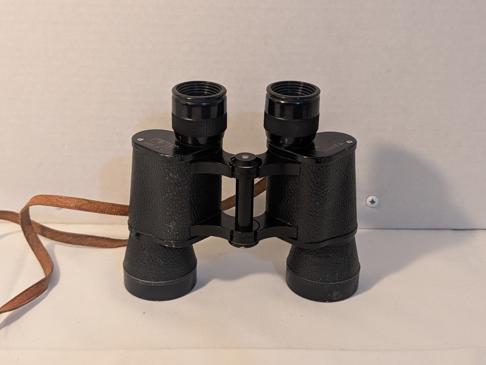 Vtg 1960s Tasco 7x35 Binoculars, NoT-24438 W/ Leather Carry Case & Original Box.