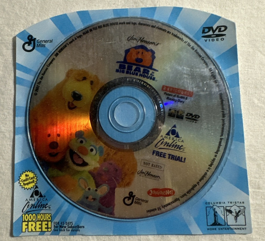Bear In The Big Blue House Movie Show america online cd DVD 2 Episodes