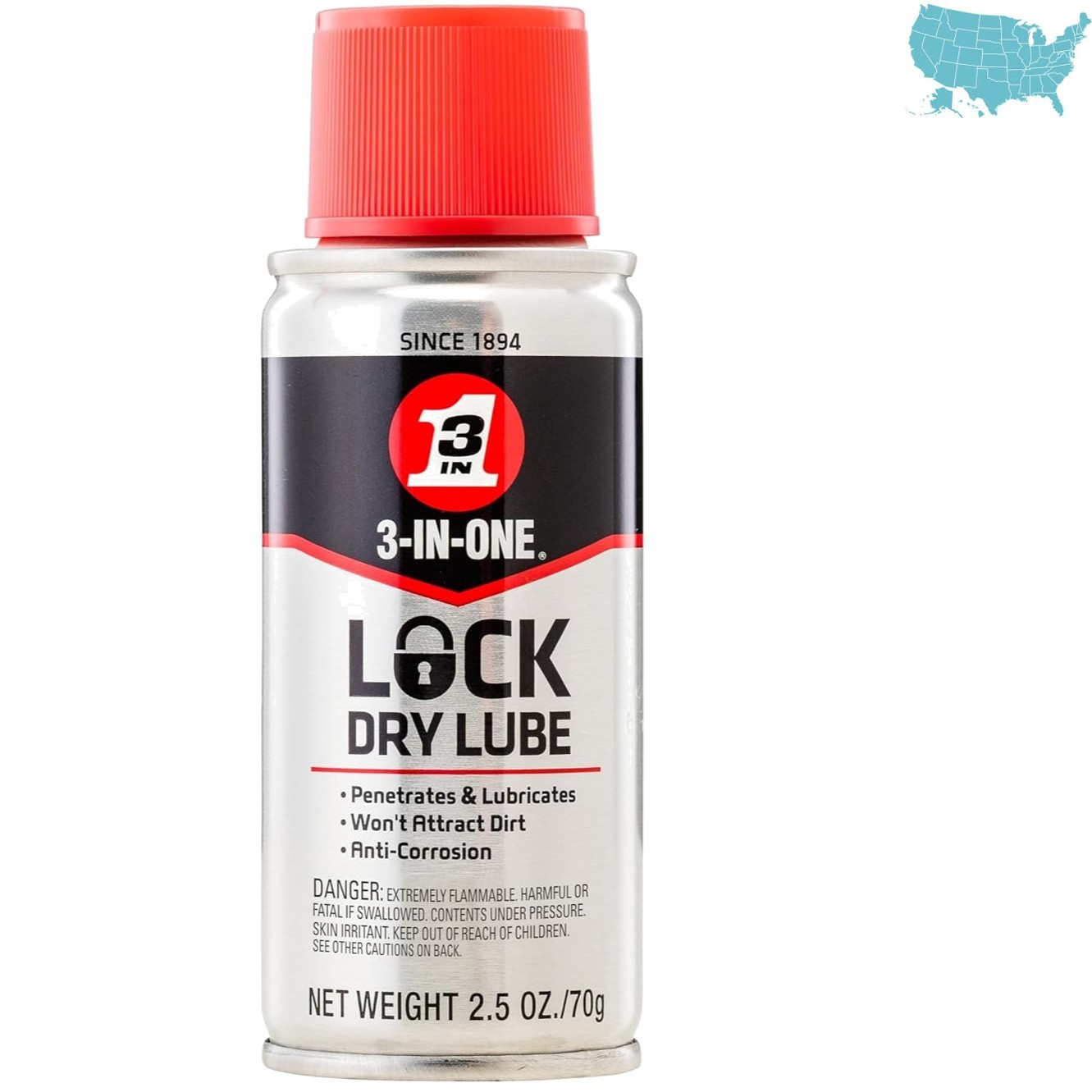 Aerosol Lock Dry Lube 2.5 OZ - Effortless Lubrication & Protection for All Locks
