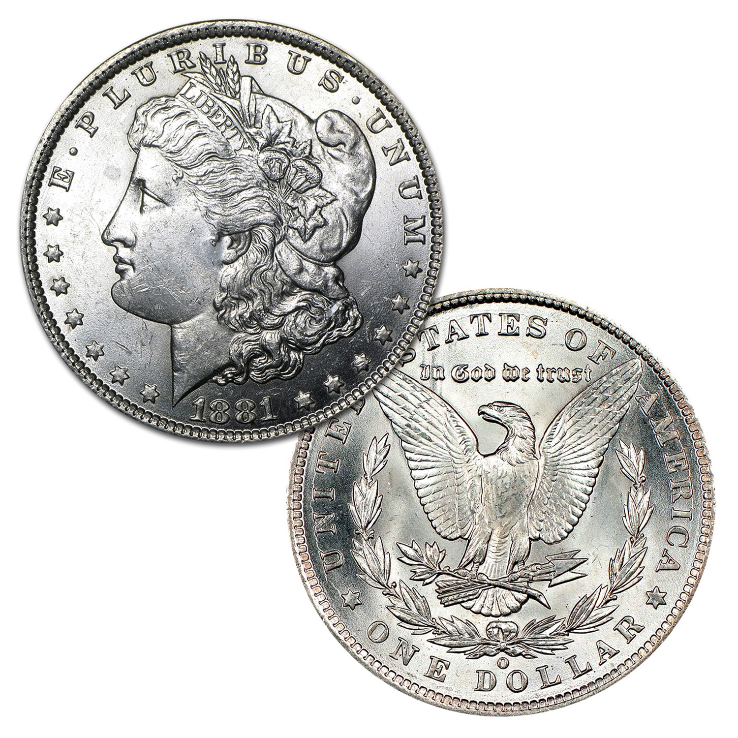 1881 O Morgan Silver Dollar $1 Brilliant Uncirculated BU 90% Silver