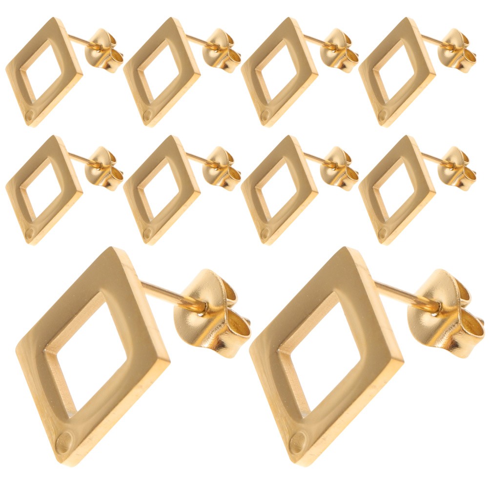5 Pair Earring Making Supplies Kit Stainless Steel Stud Findings