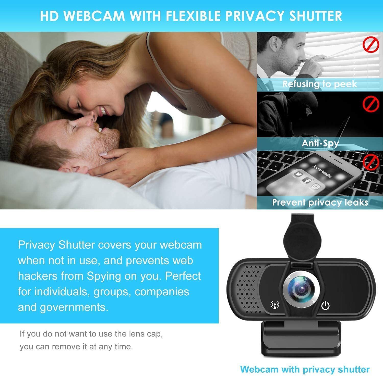 FULL HD Webcam 1080P with Microphone PC Laptop Desktop USB Webcams Pro Streaming