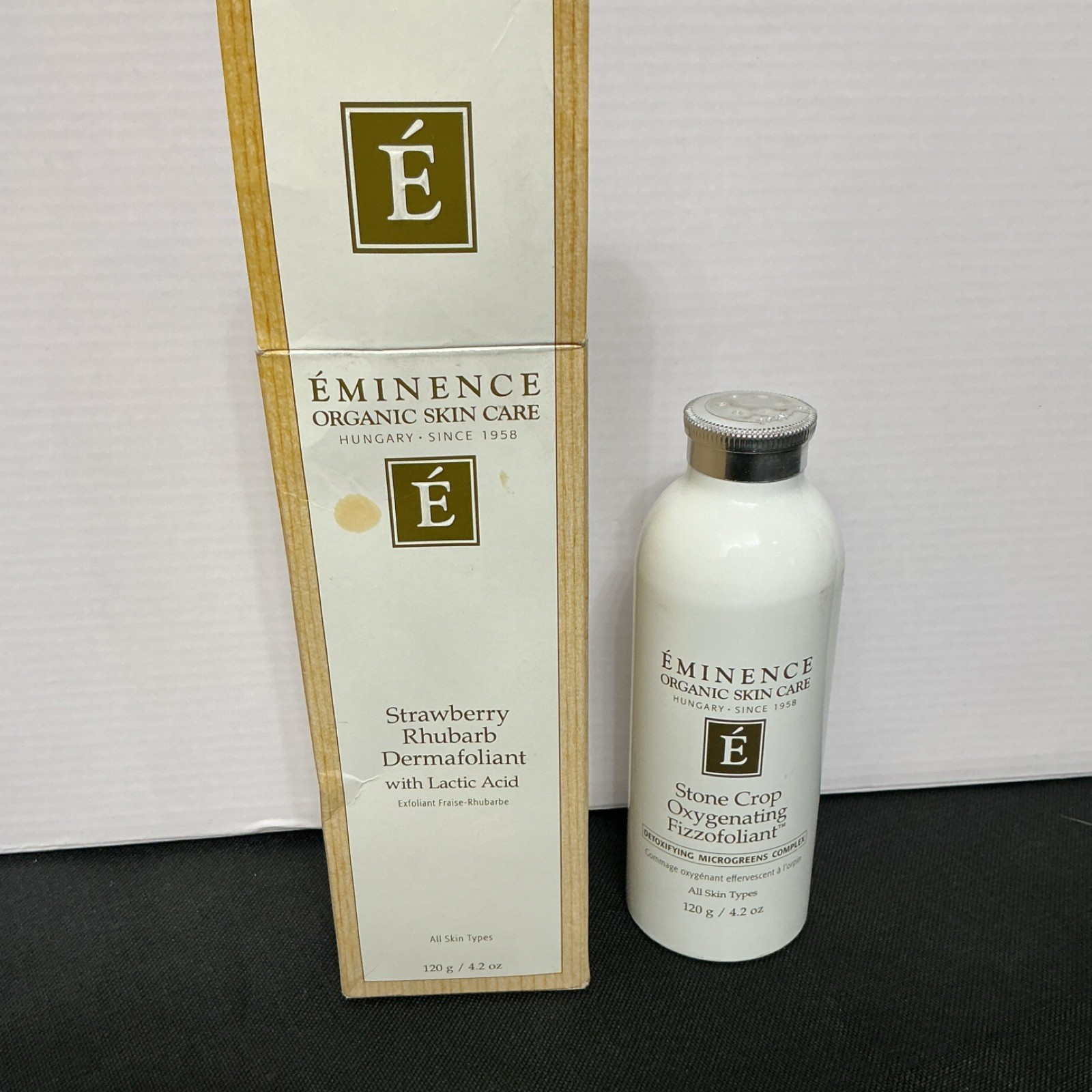 Eminence Strawberry Rhubarb Dermatfoliant & Stone Crop Fizzofoliant 120g