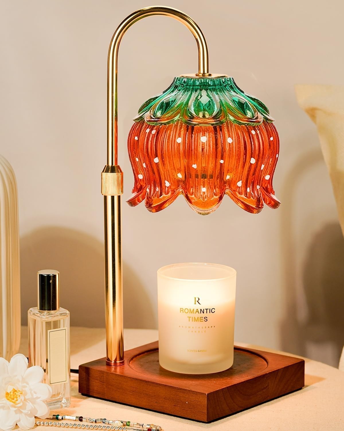 Strawberry Candle Warmer Lamp with Timer Dimmer, Adjustable Height Mothers Da...