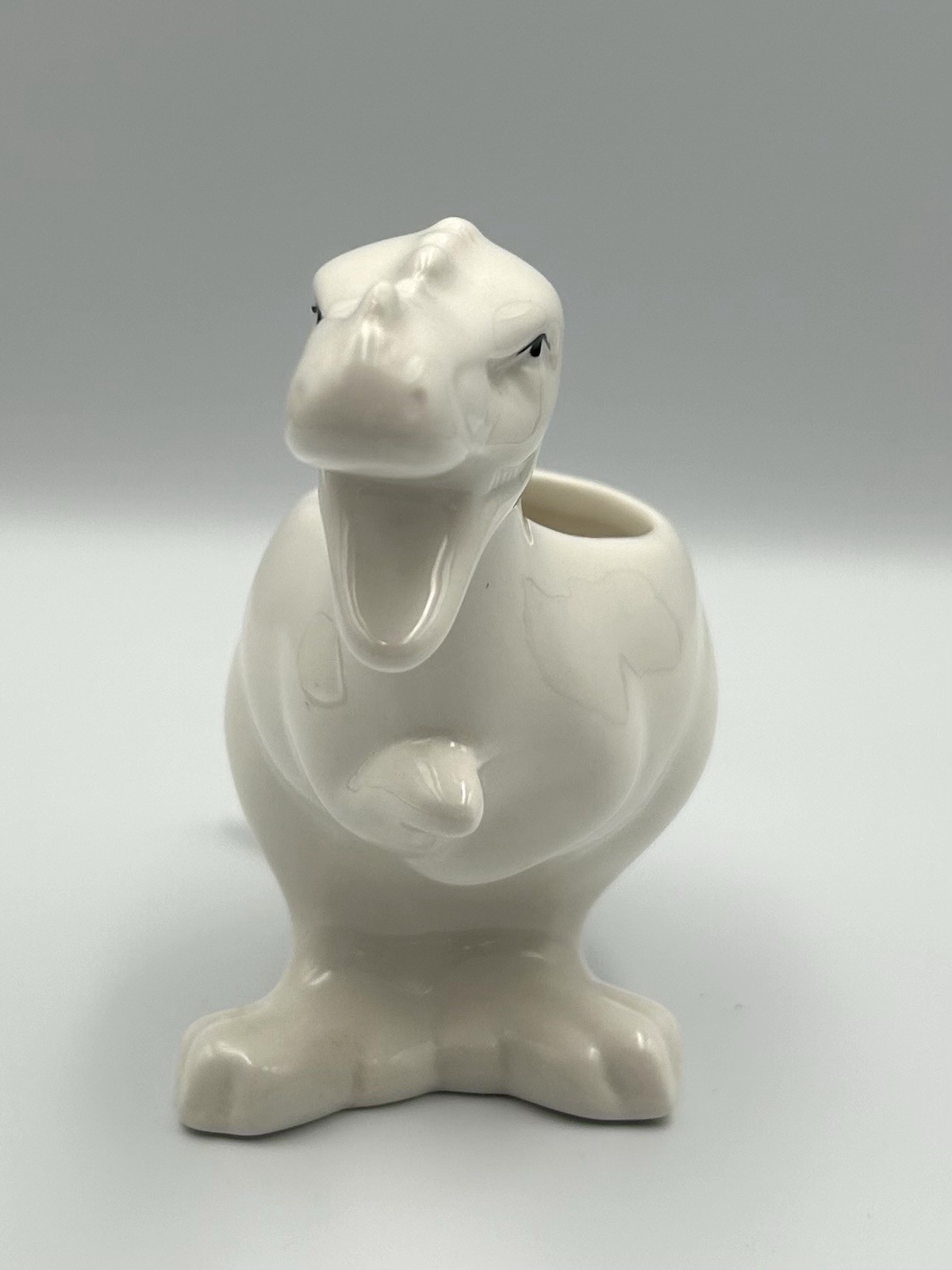 Small Dinosaur T-Rex Succulent Planter White Ceramic