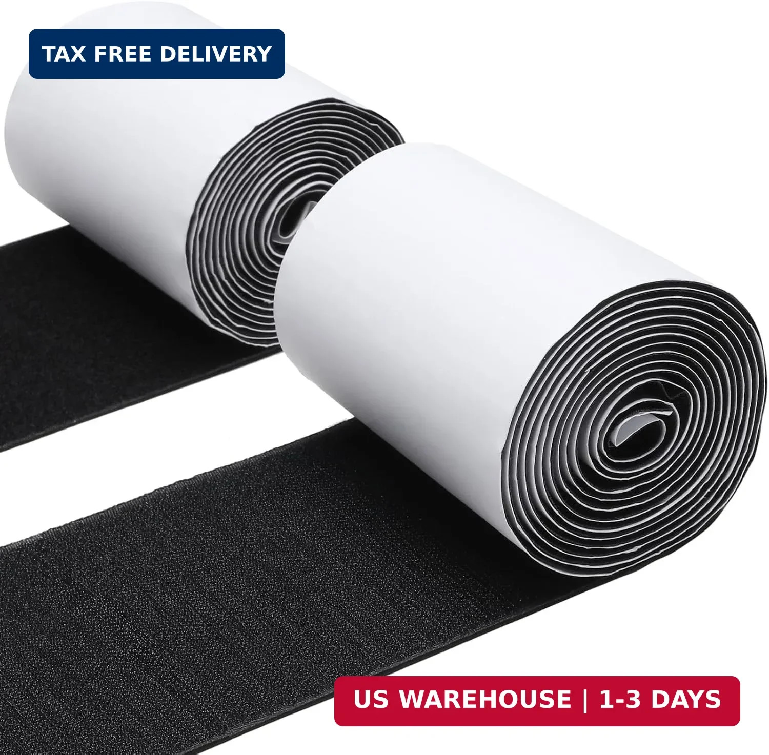 MAXECHO 4.4 Inches x 7 Feet Strong Sticky Back Heavy Duty Hook and Loop Tape wit