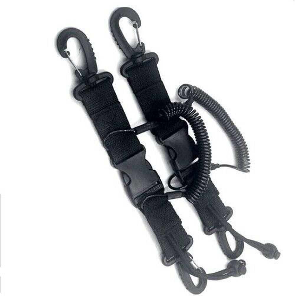 Safety Coiled Lanyard Diving Accessories Dive Clips with Quick Release Buckle