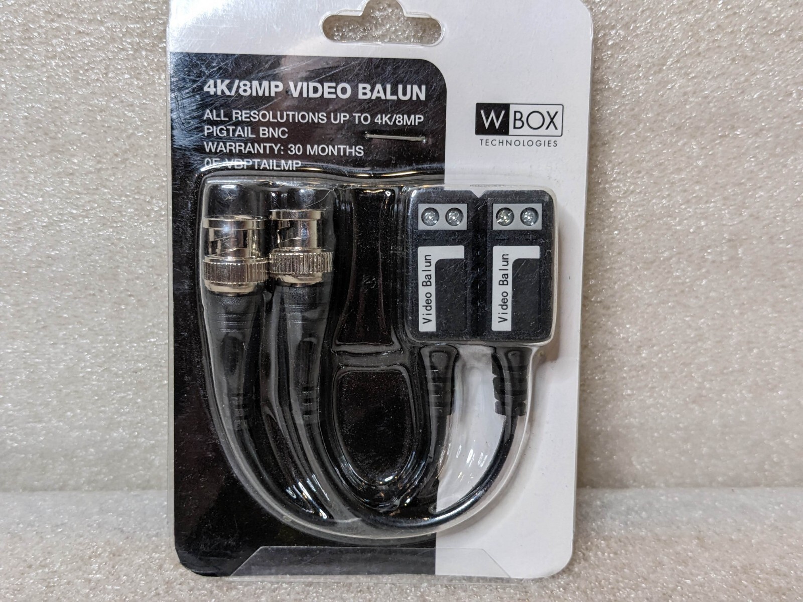 WBox 4K/MP VIDEO BALUN (Screw Terminal to Pigtail BNC)