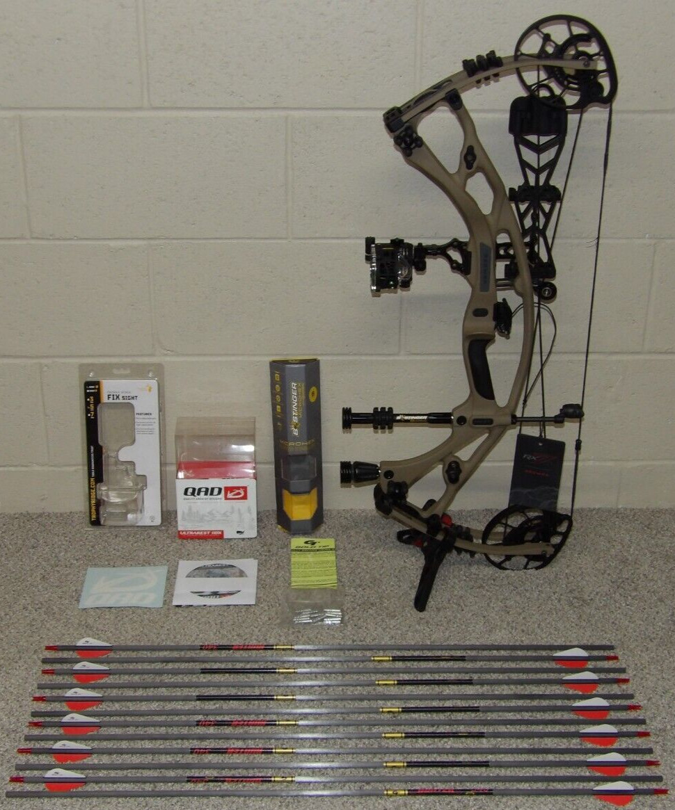 NEW Loaded Hoyt Carbon RX-7 Bow Package- Buckskin RedWrx RX7-60 lb, 25" to 30"