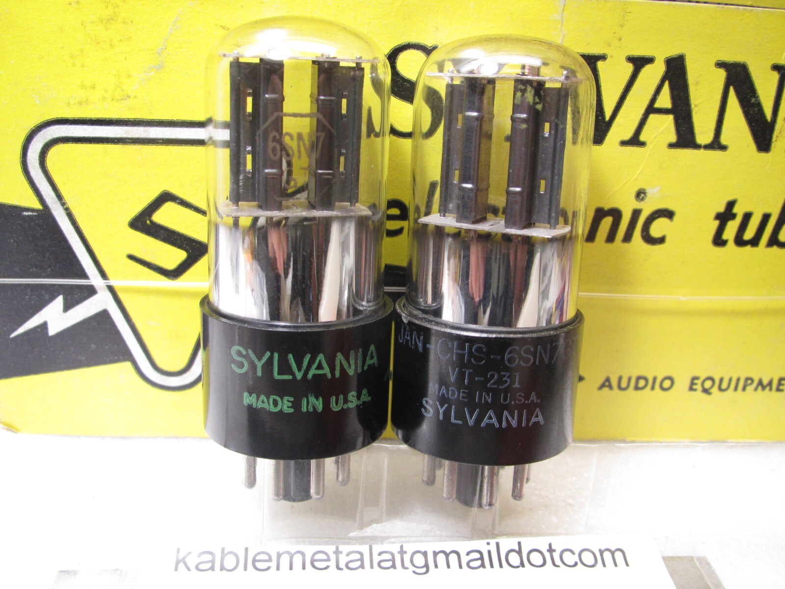 VT 231 6SN7   SYLVANIA  PLATINUM MATCHED PAIR,NATO specs TV7 tested