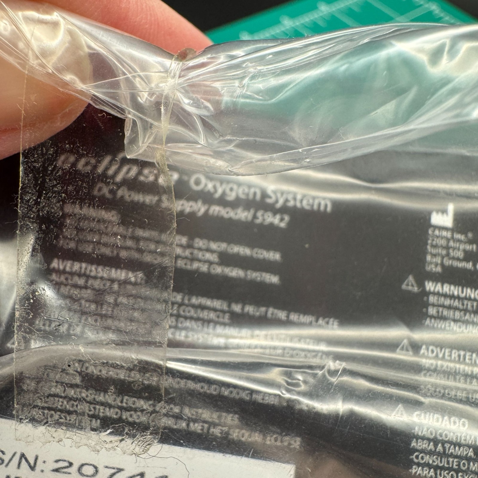 Eclipse Oxygen System DC Power Supply Model 5942 SeQual Black