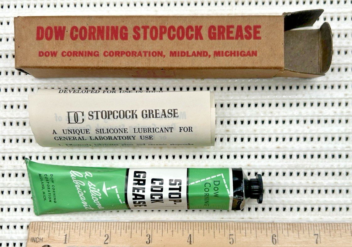 NOS U.S. Made Dow Corning Silicone Stopcock High Vacuum Grease Lubricant 2oz