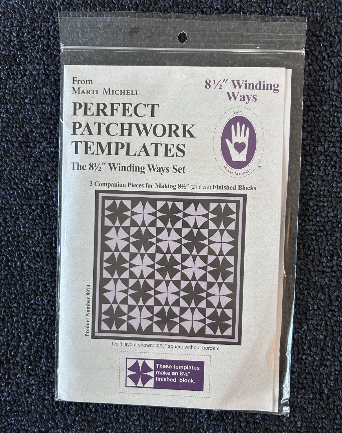 Marti Michell Perfect Patchwork - 8½" Winding Ways Templates Set #8974 Complete