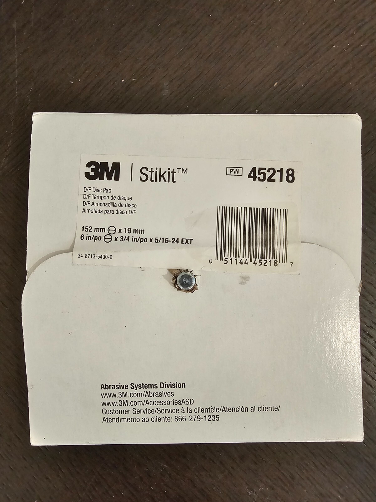 3M 45218 Stikit Pad Dust Fre 6" Medium Disc Pad #1