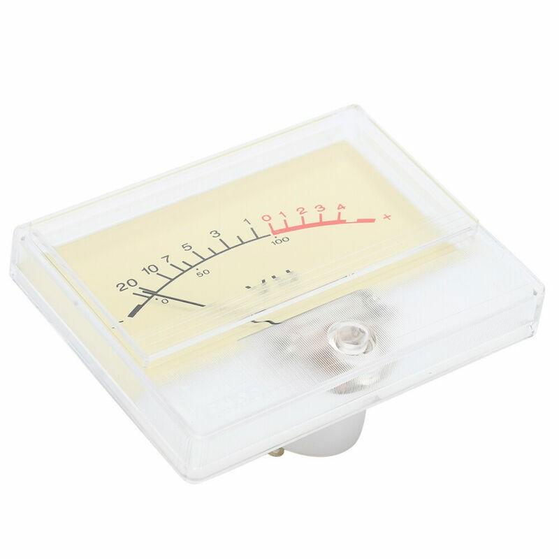 VU Meter Header with Light Bulb Audio Device Panel Amplifier Level Indicator