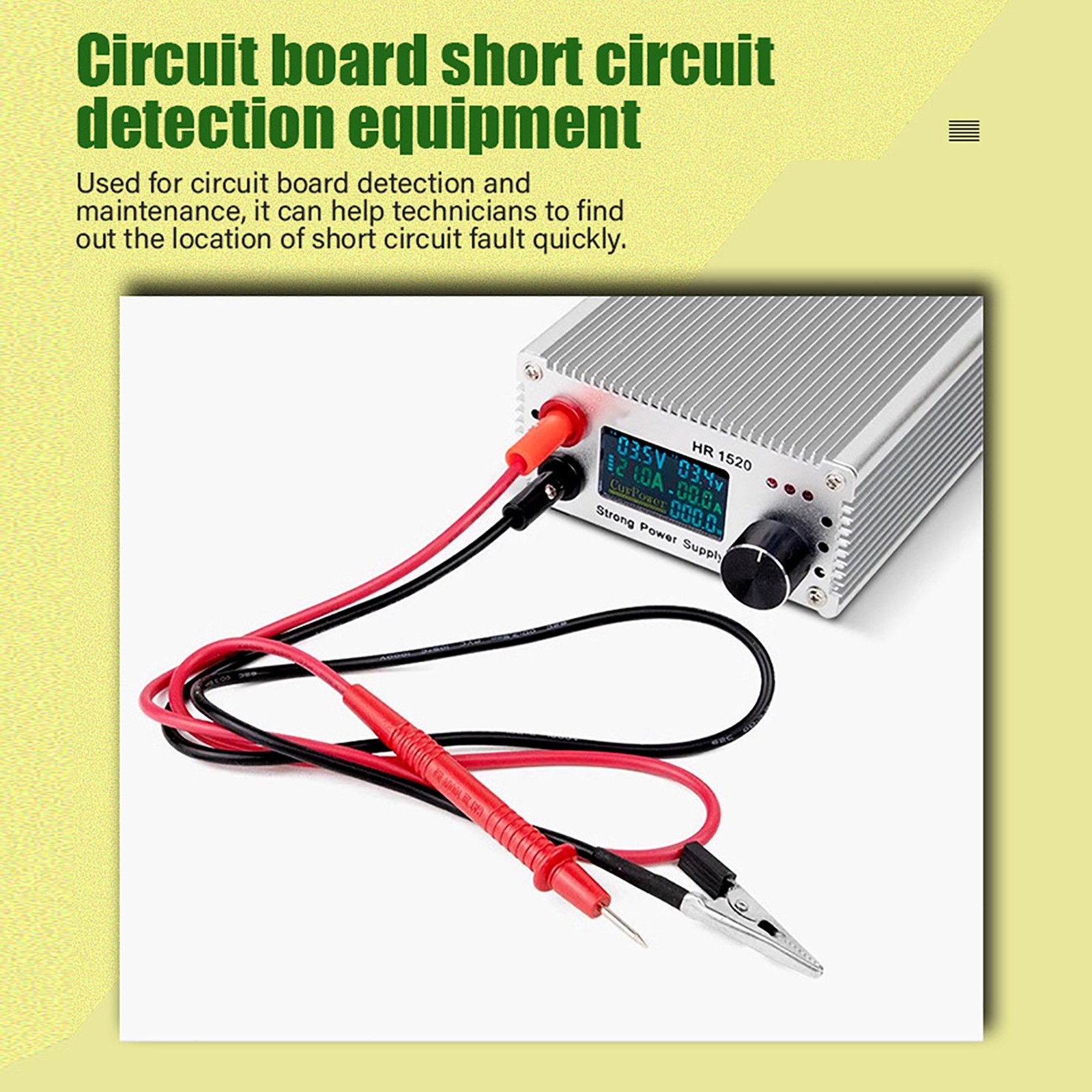 HR1520 Professional Motherboard Short Circuit Tester 15V 20A Output Data And