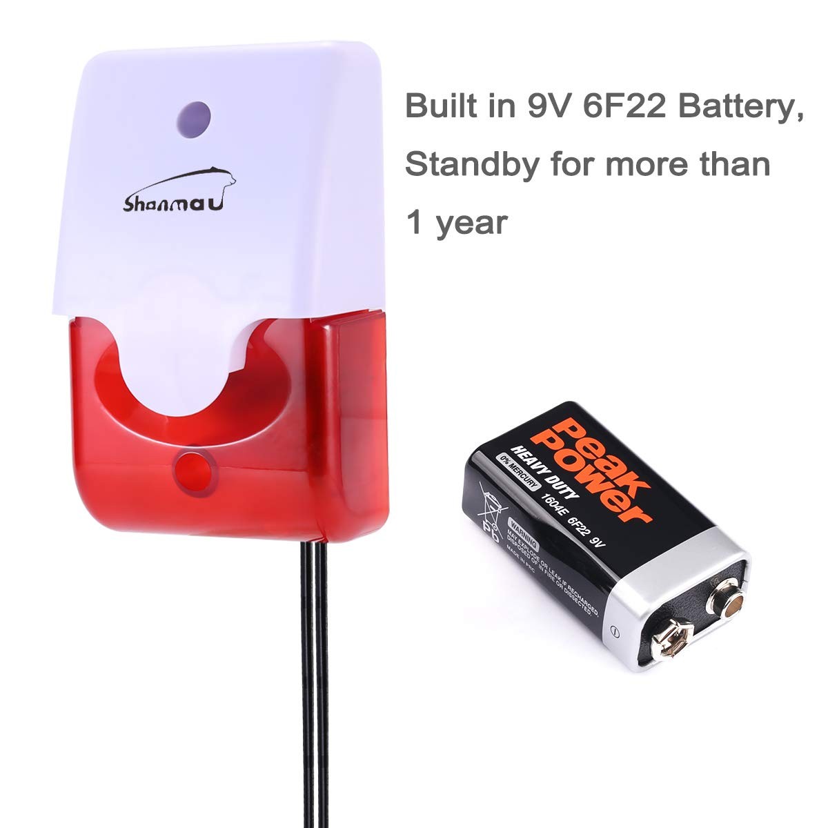High / Low Water Level Sensor Detector Alarm 120 dB Red Strobe Siren, Adjusta...