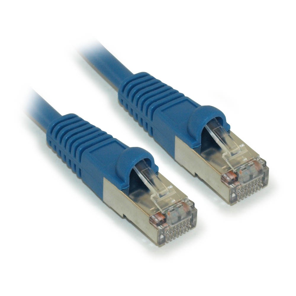 3ft Cat5E SHIELDED Ethernet RJ45 Patch Cable Stranded Snagless Booted BLUE
