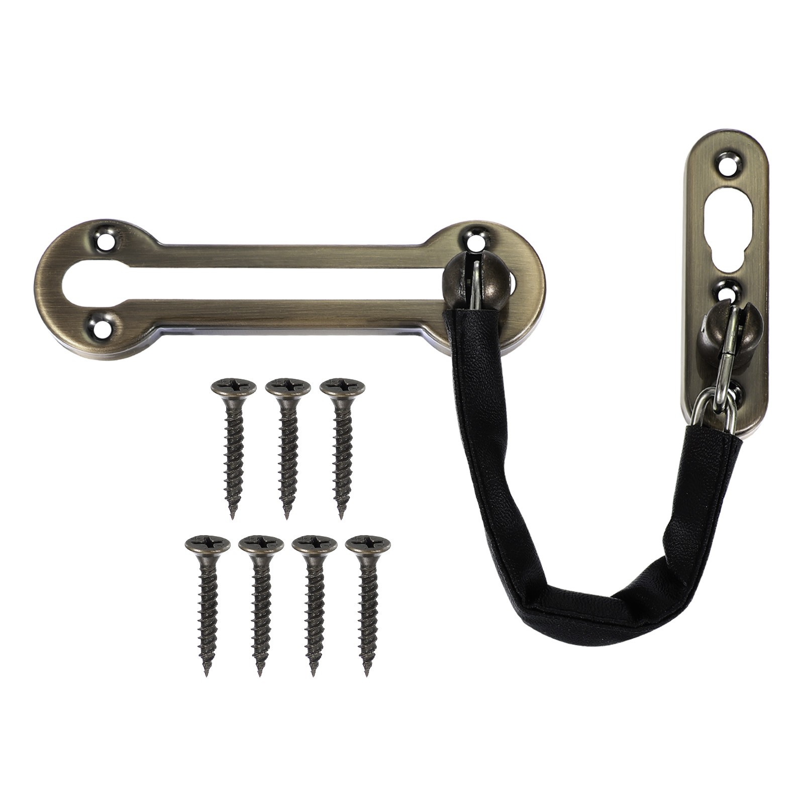 Door Chain Lock Latch Door Guard Protect with 7 Pcs Screws Dark Green
